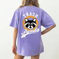 Raccoon Women's T-Shirt - Fun Back Print Tee Violet