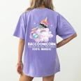 Raccoonicorn Raccoon Lover Women's T-Shirt – Fun Back Print Violet