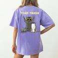 Team Trash Opossum Raccoon Rat Animals Garbage Gang Short Sleeve Women's Comfort Colors T-Shirt Back Print Violet
