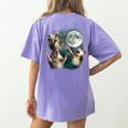 Three Possum Moon 3 Opossum Weird Cursed Meme Women's Comfort Colors T-Shirt Back Print Violet