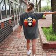 Retro Panda Pool Party T-Shirt - Women's Back Print Comfort Pepper
