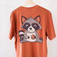 Raccoon & Cookie Design Women's Tee - Comfort Colors Back Print Yam