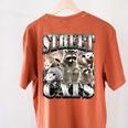 Raccoon Feral Retro Women's Summer Tee - Comfort Colors Back Print Yam