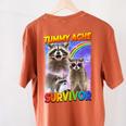 Tummy Ache Survivor Raccoon Women's T-Shirt - Small Back Print Comfort Yam
