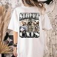 Raccoon Feral Retro Women's Summer Tee - Comfort Colors Back Print Ivory