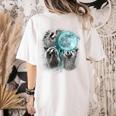 Raccoon Howling Moon Women's Comfort T-Shirt - Cursed Back Print Ivory