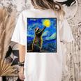 Raccoon Lover Women's T-Shirt - Starry Night Art Back Print Ivory