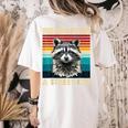 Raccoon Vintage Retro T-Shirt - Unisex Back Print for All Ages Ivory
