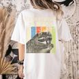 Retro Raccoon Lover Women's Camping T-Shirt | Comfy Back Print Ivory