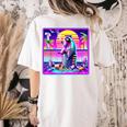 Vaporwave Raccoon Retrowave Synthwave Raccoon Meme Women's Comfort Colors T-Shirt Back Print Ivory