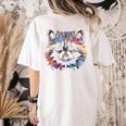 Watercolor Raccoon | Women's T-Shirt - Modern & Artistic Back Print Ivory