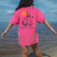 Everyday Is Trash Day Retro 90s Sunset Raccoon Trash Panda Women's Comfort Colors T-Shirt Back Print Crunchberry
