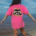 Live Fast Eat Trash Retro Trash Panda Raccoon Women's Comfort Colors T-Shirt Back Print Crunchberry
