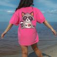 Raccoon & Cookie Design Women's Tee - Comfort Colors Back Print Crunchberry
