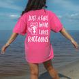 Raccoon Lover Women's T-Shirt | Cute Back Print Comfort Colors Crunchberry