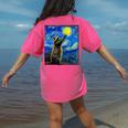 Raccoon Lover Women's T-Shirt - Starry Night Art Back Print Crunchberry