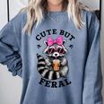 Cute Feral Raccoon Sweatshirt - Colorful Design for Small Sizes Blue Jean
