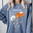 Happy Pills Raccoon T-Shirt - Relaxed Fit for Raccoon Lovers Blue Jean