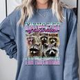 I'm Not Part Of The Problem Raccoon Meme Bootleg Comfort Colors Sweatshirt Blue Jean