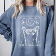 In My Feral Era Raccoon Sweatshirt - Cozy Trash Panda Appeal Blue Jean