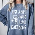 Raccoon Lover Comfort Colors Sweatshirt - Cute Just a Girl Theme Blue Jean