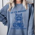 Raccoon Meme Sweatshirt - Cozy Comfort Colors for Food Lovers Blue Jean
