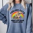 Raccoon Pocket Unisex Comfort Colors Sweatshirt - Cute & Cozy Blue Jean