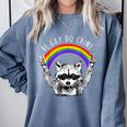 Raccoon Rainbow LGBTQ Pride Sweatshirt | Comfort Colors Blue Jean