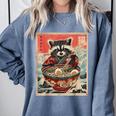 Raccoon Ramen Sweatshirt - Anime Style | Cozy Gift for Fans Blue Jean