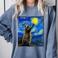 Raccoon Starry Night Sweatshirt - Van Gogh Inspired Art, Comfort Colors Blue Jean