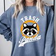 Raccoon Sweatshirt - Cozy Comfort Colors - Whimsical Raccoon Humor Blue Jean