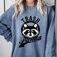 Raccoon Sweatshirt - Save The Trash Panda Meme - Cute & Cozy Comfort Blue Jean