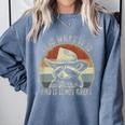 Raccoon Trash Panda Comfort Colors Sweatshirt - Whimsical Wear Blue Jean