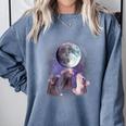 Rats Howling Moon Sweatshirt – Cozy Rat-Themed Unisex Hoodie Blue Jean