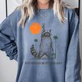 Retro 90s Raccoon Sweatshirt - Everyday Adventure | Comfort Colors Blue Jean