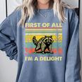 Retro Angry Raccoon Comfort Colors Sweatshirt - Animal Lover's Fun Blue Jean