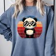 Retro Panda In Sunglasses BBQ Pool Party Panda Comfort Colors Sweatshirt Blue Jean