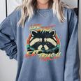 Retro Raccoon Comfort Sweatshirt - Fun & Cozy Design Blue Jean