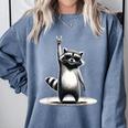 Retro Raccoon Rock Music Sweatshirt - Unisex Comfort & Style Blue Jean