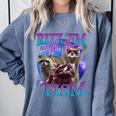 Rizz Em With The Tism Retro Raccoon Meme Comfort Colors Sweatshirt Blue Jean