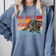 Street Cat Sweatshirt for Raccoon Lovers | Funny Hoodies for Comfort Blue Jean