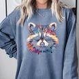 Watercolor Raccoon Child T-Shirt - Modern Classic Polyester for All Seasons Blue Jean