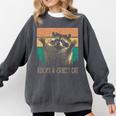 Adopt a Street Cat Sweatshirt - Animal Art for Cat & Raccoon Lovers Pepper