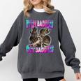Even Baddies Get Saddies Raccoon Meme Comfort Colors Sweatshirt Pepper