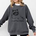 A Little Feral Raccoon With Moon Animal Raccoon Trash Panda Comfort Colors Sweatshirt Pepper