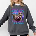 Rizz Em With The Tism Retro Raccoon Meme Comfort Colors Sweatshirt Pepper