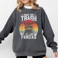 Save The Trash Pandas Sweatshirt - Vintage Retro Raccoon Design Pepper