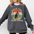 Save The Trash Panda Raccoon Animal Retro Vintage Sunset Comfort Colors Sweatshirt Pepper