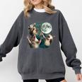 Three Possum Moon Sweatshirt - Cozy Comfort Colors Meme Top Pepper