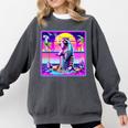 Vaporwave Raccoon Retrowave Synthwave Raccoon Meme Comfort Colors Sweatshirt Pepper
